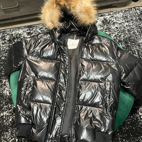 Moncler fur hood down parka jacket.